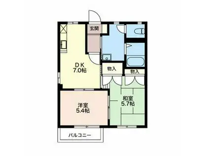 フレグランス伊勢原(2DK/2階)の間取り写真