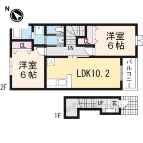 LIVE IN 優(2LDK/2階)の間取り写真