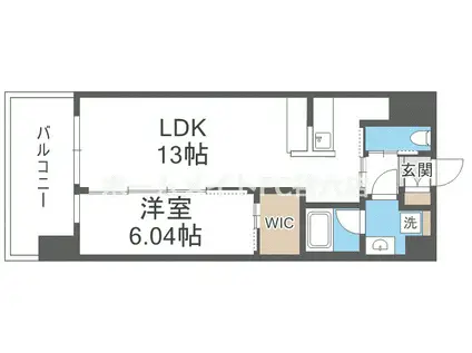 プレジオ梅田(1LDK/4階)の間取り写真
