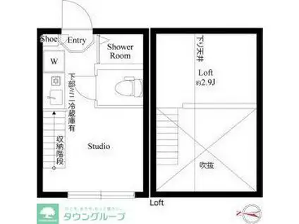 ハーモニーテラス上高井戸III(ワンルーム/2階)の間取り写真