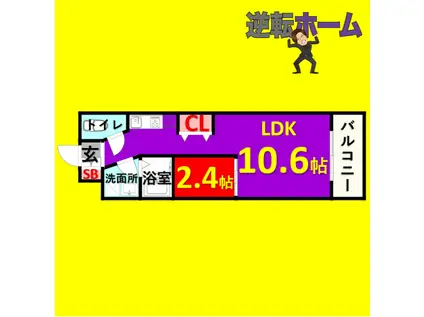 セントフィオーレ上名古屋(1LDK/6階)の間取り写真