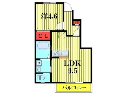 クレール(1LDK/1階)の間取り写真