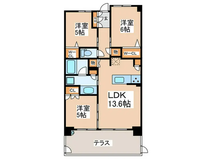 シティハウス調布 1階階 間取り