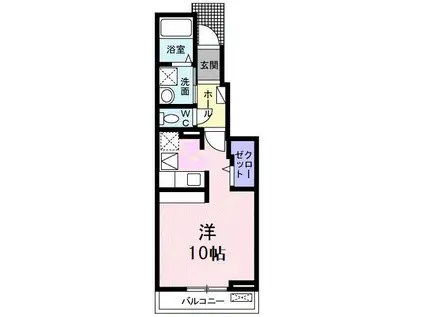 ルーチェ高砂(ワンルーム/1階)の間取り写真