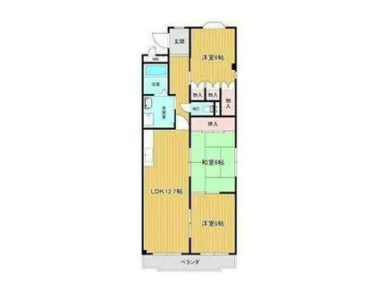 エルグランデ大平(3LDK/3階)の間取り写真