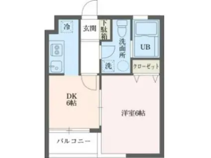 ウィンベルデュエット恵比寿4(1DK/1階)の間取り写真