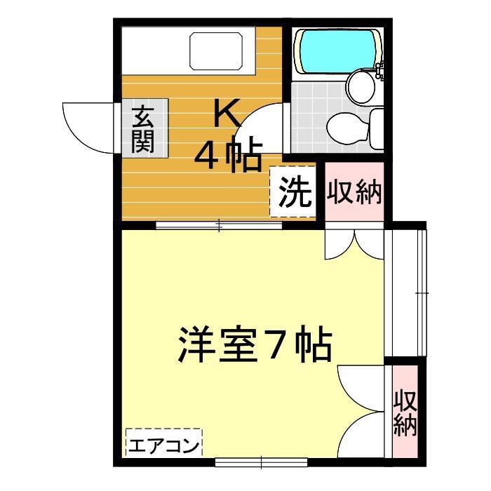 ハイツ新下関(1K/3階)の間取り写真