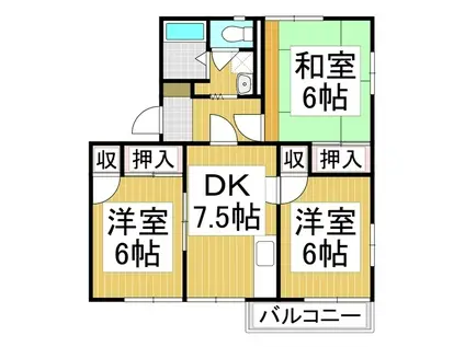 タウニィ桜(3DK/2階)の間取り写真