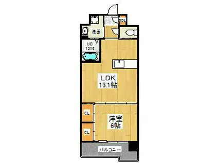 ウィングス八幡駅前(1LDK/8階)の間取り写真