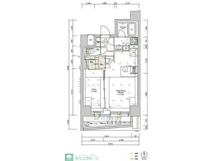 SYFORME SUMIYOSHI III(1LDK/6階)の間取り写真