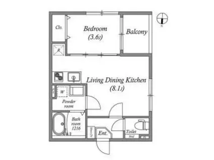 ブリエスポワール(1LDK/3階)の間取り写真