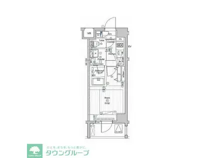 PREMIUM CUBE 大井町 MO(1K/5階)の間取り写真