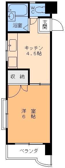 富士コーポラス(1DK/5階)の間取り写真