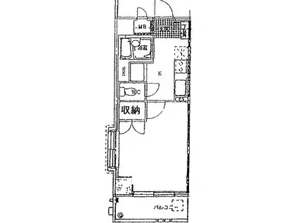 パークサイドビル(1K/2階)の間取り写真