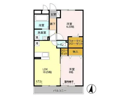 プリムローズ(2LDK/1階)の間取り写真