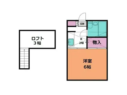 ルネパレス大岡 II(1K/2階)の間取り写真