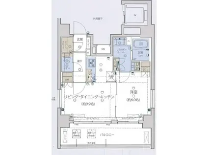 ジェノヴィア浅草橋グリーンヴェール(1LDK/12階)の間取り写真