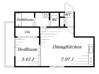 ルカリオSOGA(1DK/2階)の間取り写真