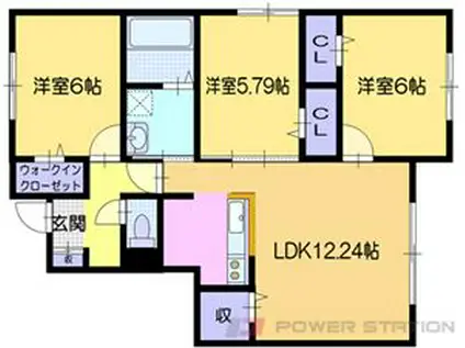 クラージュマロンA(3LDK/1階)の間取り写真