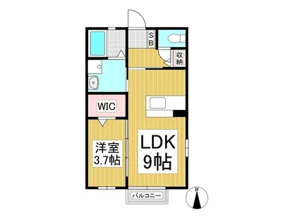 ハイムメゾン若穂A(1LDK/1階)の間取り写真