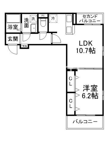 パークガーデン(1LDK/3階)の間取り写真