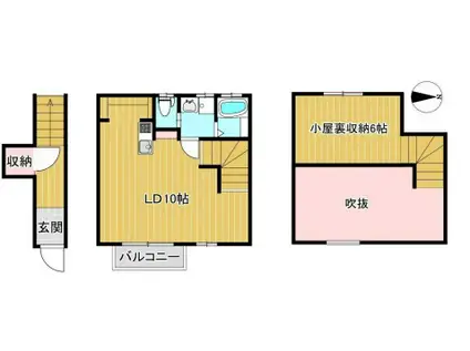 パークガーデン東伊場(ワンルーム/2階)の間取り写真