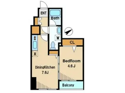 ドゥーエ東高円寺(1DK/7階)の間取り写真