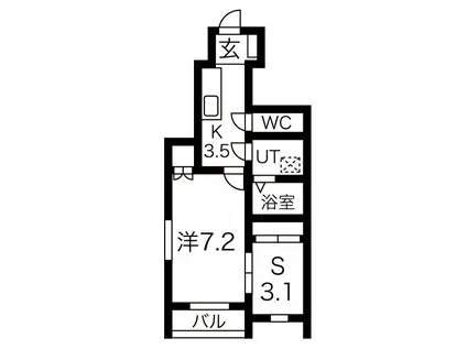 LA VIE BELLI(1SK/1階)の間取り写真