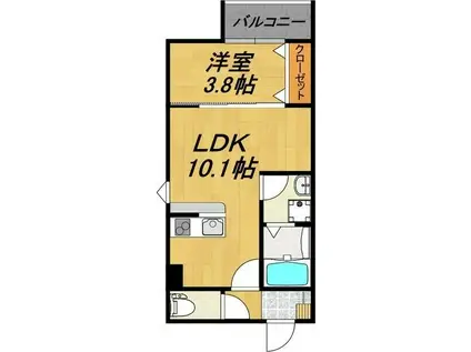 LECOCON一宮VIII(1LDK/2階)の間取り写真