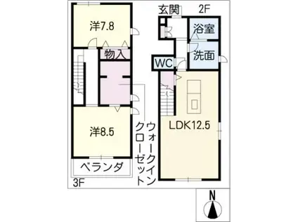 セキスイ BRAVERY(2LDK/2階)の間取り写真