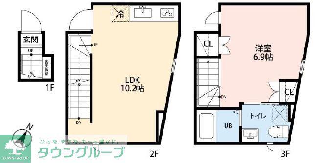 フェリオ小田急相模原(1LDK/2階)の間取り写真