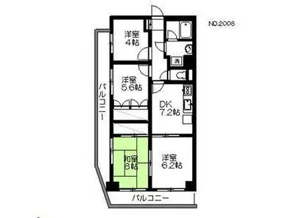 エスパシオ大町II(4DK/5階)の間取り写真