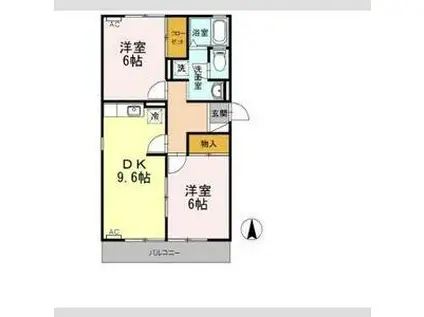 トゥインクルK(2LDK/2階)の間取り写真