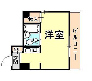 ダイドーシティ芦屋II(ワンルーム/4階)の間取り写真