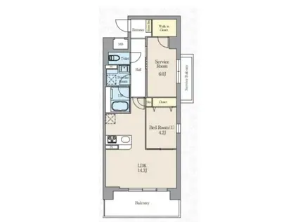 ARBAN TRESURE KEYAKI(2LDK/4階)の間取り写真