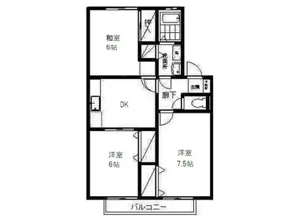 セジュールオサダ3号館(3DK/2階)の間取り写真