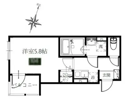 メルディア上峰4丁目(1K/1階)の間取り写真