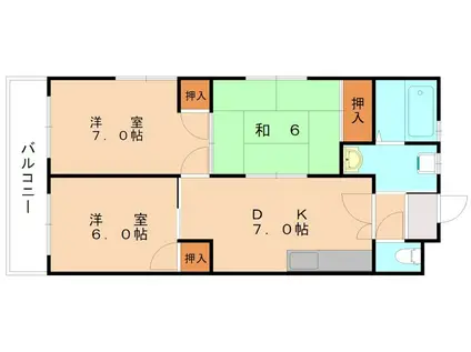 サンハイツ中村(3DK/3階)の間取り写真