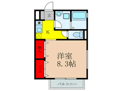 ういんでぃあ(1K/2階)の間取り写真