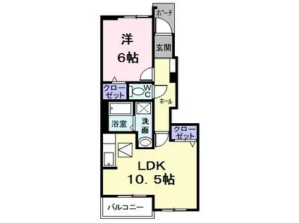 ツイン アヴニールI(1LDK/1階)の間取り写真