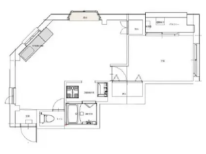 山田ビル(1LDK/3階)の間取り写真
