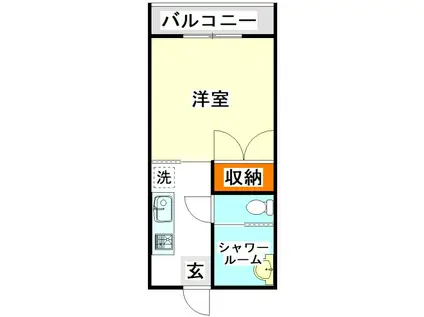 BELL VILLE I(1K/3階)の間取り写真