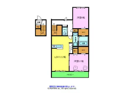 ウエストカンパーニュ(2LDK/2階)の間取り写真