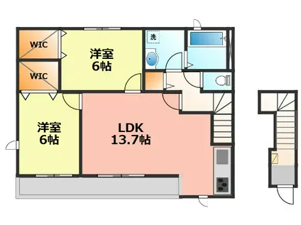 リーブルVENTI(2LDK/2階)の間取り写真