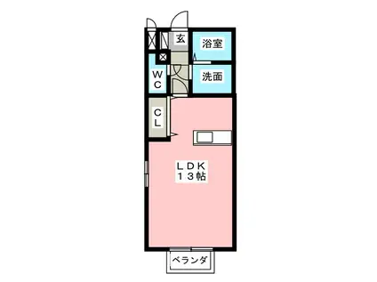 サンガーデン(ワンルーム/2階)の間取り写真