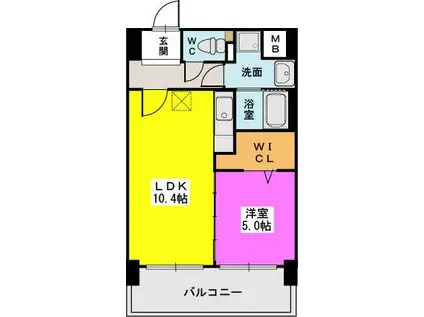 F・STAGE博多(1LDK/7階)の間取り写真