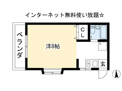 アストロプラザIII(1K/1階)の間取り写真