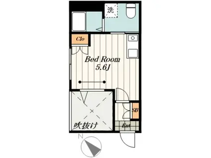 プレフォルツァ(ワンルーム/2階)の間取り写真