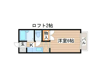 ヤギヤマフレンド(ワンルーム/2階)の間取り写真