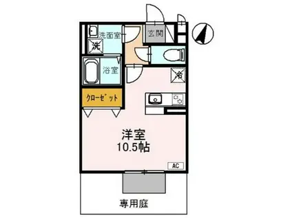 シェルズレイク日根野A(ワンルーム/1階)の間取り写真